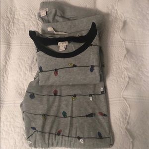 J. Crew women’s pajama set Christmas lights